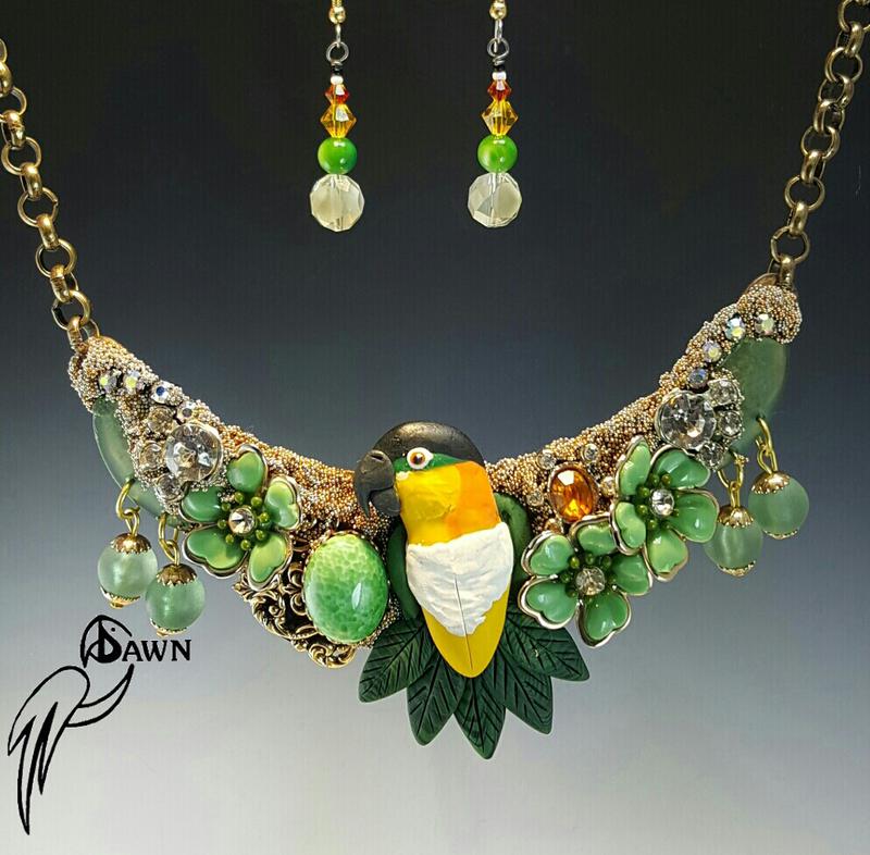 Black Head Caique Special Bling Necklace