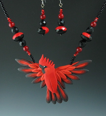 Cardinal Open WIng Necklace