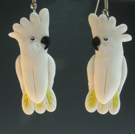 Umbrella Cockatoo Earrings