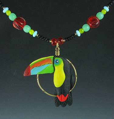 Keel Bill Toucan Charm Necklace