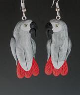 African Grey Congo Earrings