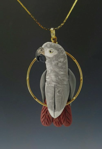 parrot necklace Caique parrot necklace pendant handmade
