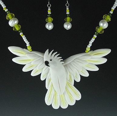 Umbrella Cockatoo Open Wing Necklace