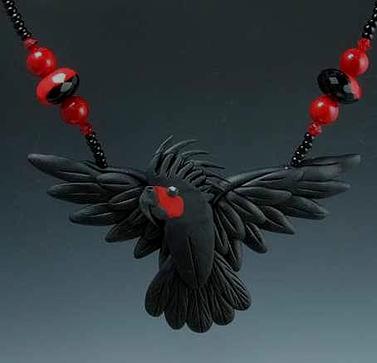 Palm Cockatoo Open Wing Necklace