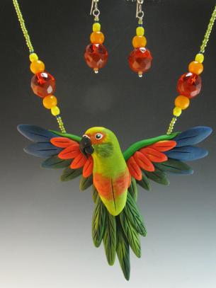 Gold Cap Conure Necklace