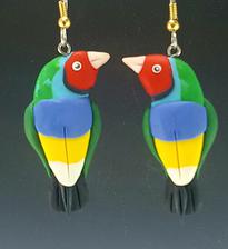 Red Face Gouldian Finch Earrings