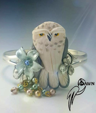 Snowy Owl Cuff Bracelet